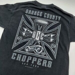 Vtg Y2K Orange County Choppers New York Tee Shirt Mens L Double Sided 2003 Black